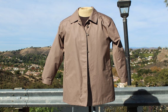 Vintage 60s Brown Trench Coat 14 Regular (Vintage… - image 1