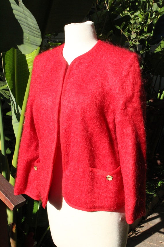 Vintage Red Mohair Wool Scotland Blazer (Vintage … - image 3