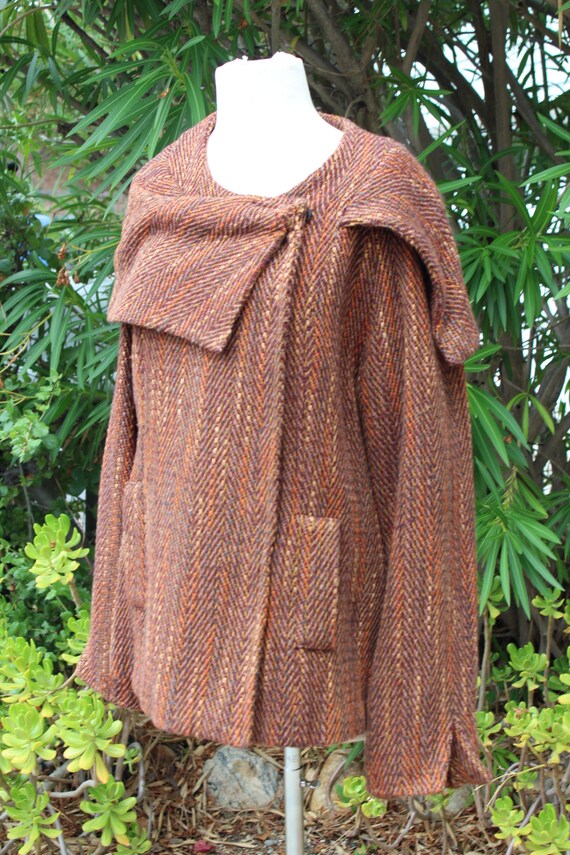 Brown Fashionable Tweed Women's Jacket 16 (Vintag… - image 3