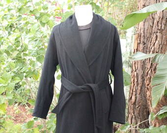 Black 100% Moreno Wool 70s Limited Chic Coat (Vintage / 70s / Limited)