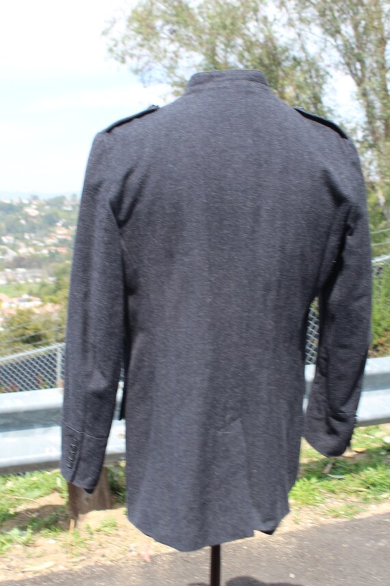 Vintage Black Wool Luxury Field Jacket Overcoat X… - image 7