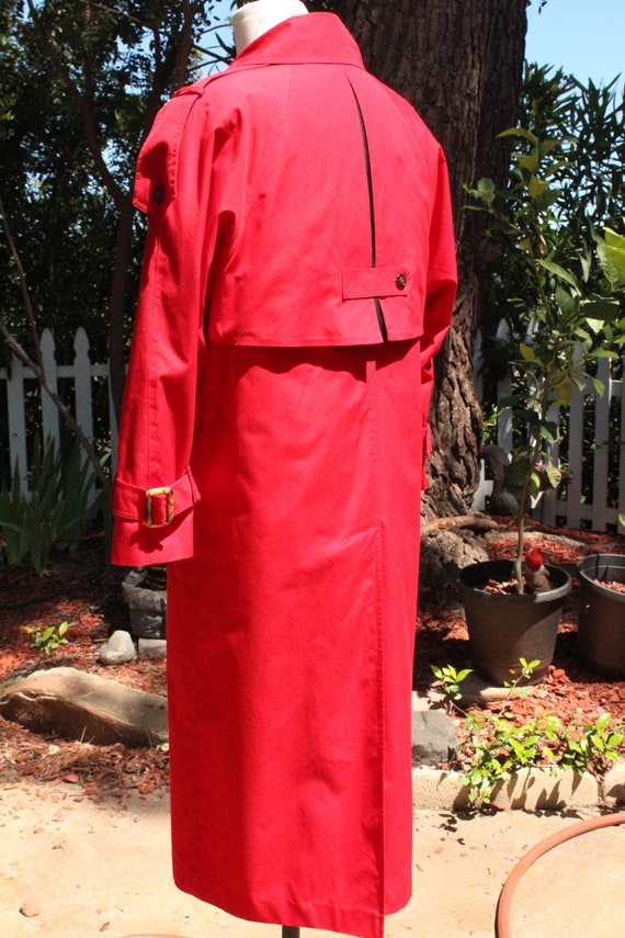 Long Red Double Breasted Trench Coat J Gallery (V… - image 5