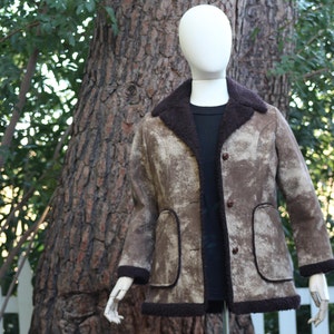 Vintage 70s Brown Vegan Jacket w/ Shearling Vintage / 70s image 9