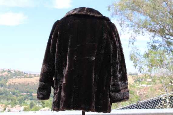 Vintage 50s Black Faux Fur Coat Mincara 8 (Vintag… - image 6