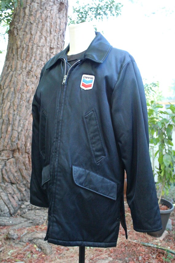 Vintage 60s Blue Chevron Work Jacket Large Made i… - image 3