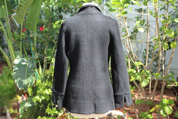 Italian Black / Grey Moreno Wool Reversible Coat … - image 5