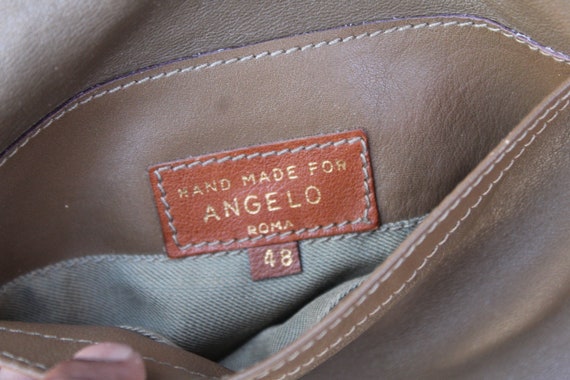 Handmade Italian Vintage Brown Leather Reversible… - image 9