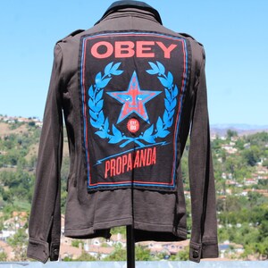 Obey propaganda leather jacket best sale