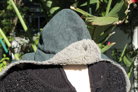 Grey German Winter Hat w Shearling (Vintage / 80s) - image 1