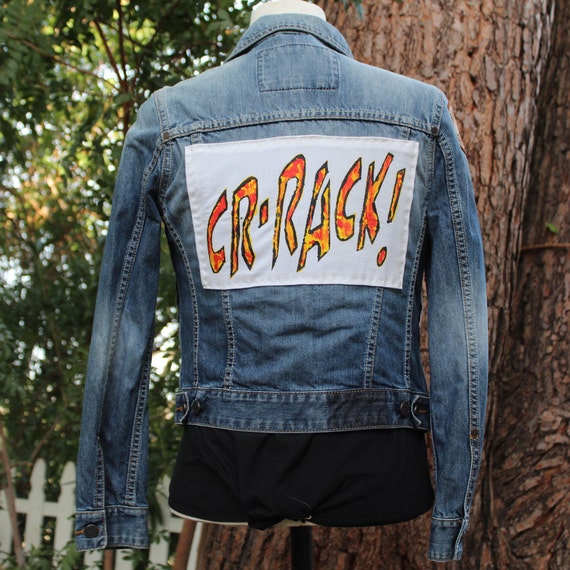 WVF Original Denim Jacket w Handmade Pop Art "Cr-… - image 1