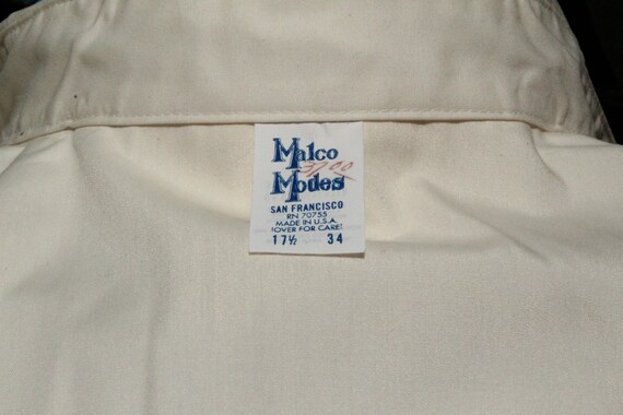 Vintage 60s Western Shirt Offwhite Eggshell Malco… - image 7