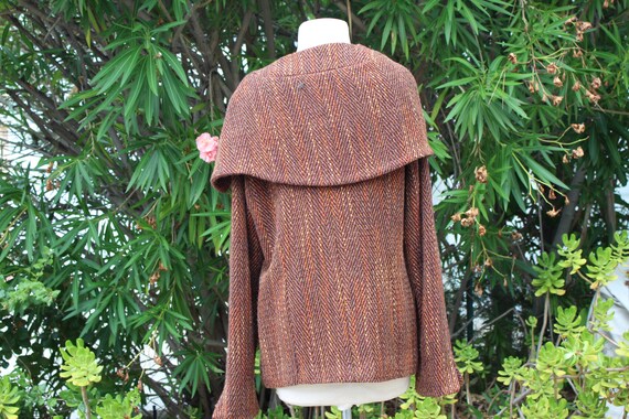 Brown Fashionable Tweed Women's Jacket 16 (Vintag… - image 4