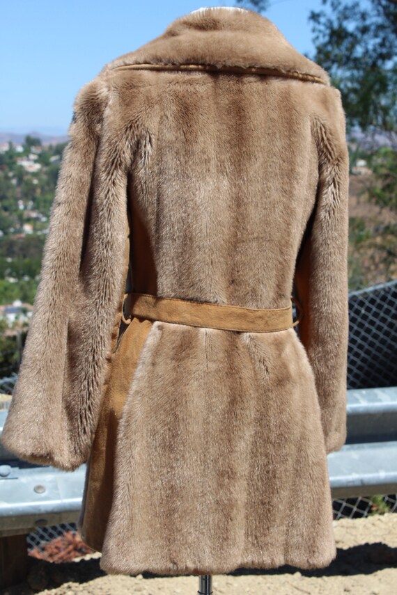 Vintage 60s Faux Fur and Suede English Womens Coa… - image 4