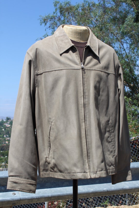 Brown Soft Suede-feel Windbreaker Large (Vintage … - image 3