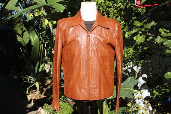 Vintage 70s Brown Wilsons Leather Motorcyle Jacket