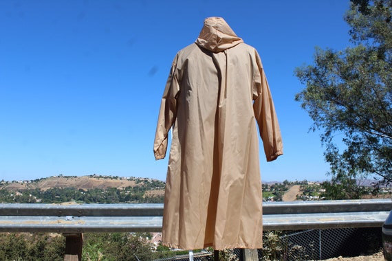 Light Brown Long Raincoat (Vintage / 80s / Aquash… - image 5