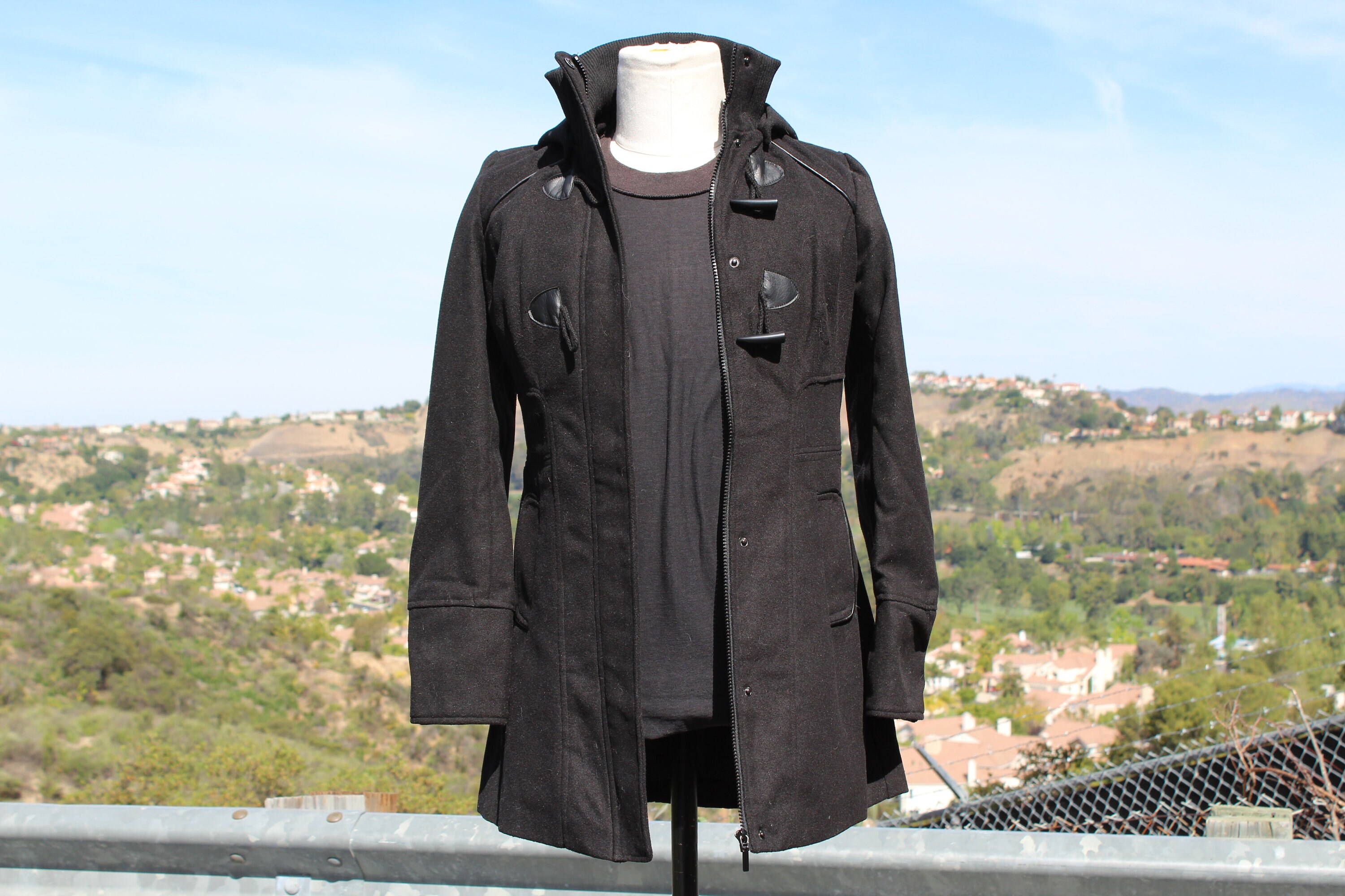 black wool car coat
