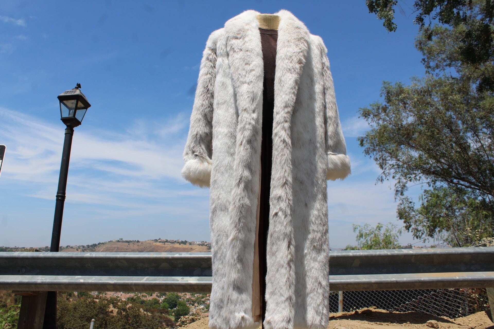 【美品】LONDON FOG ダブル ロング丈 USA製 RARE London Fog 60s White Faux Fur Long Womens 6 Made in USA