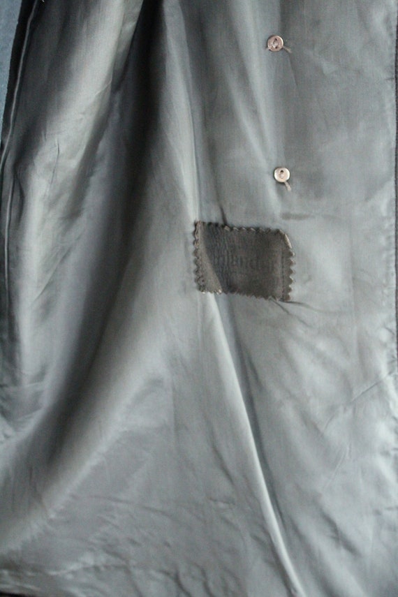50s Vintage Brown Suede Long Leather 5 Button Fau… - image 7