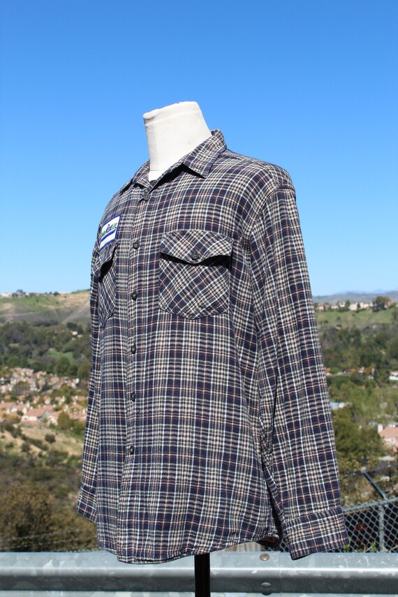 Vintage Plaid Rent All Button Up Work Shirt (Vint… - image 3