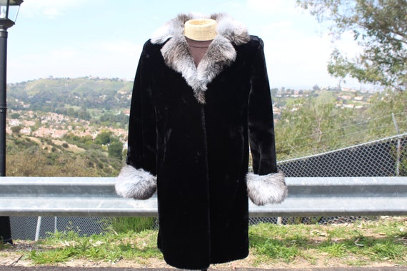 Dennis basso black fur coat deals