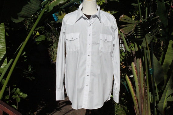 Vintage 60s White Western Cowboy Shirt NOS Malco … - image 8