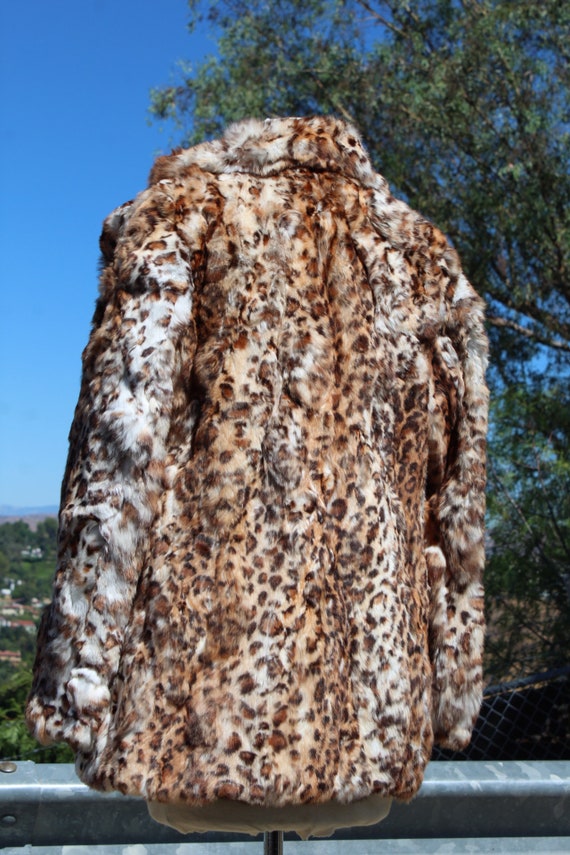 Brown Cheetah Print Jacket Made With Rabbit Fur (… - image 5