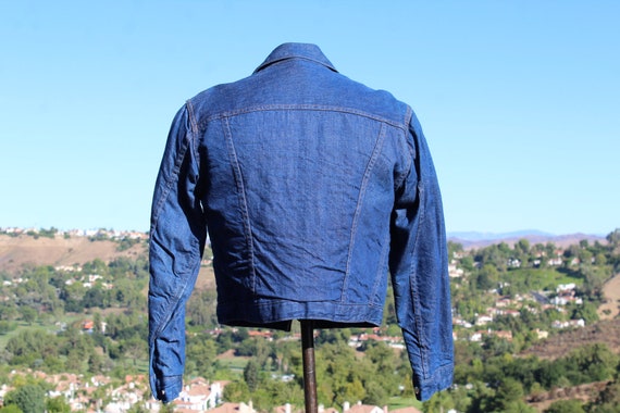 60s Blue Denim Jeans Jacket w Wool Lining 40 (Vin… - image 5