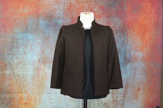 Vintage 70s German Brown Wool Blend Dodtex Coat (… - image 1