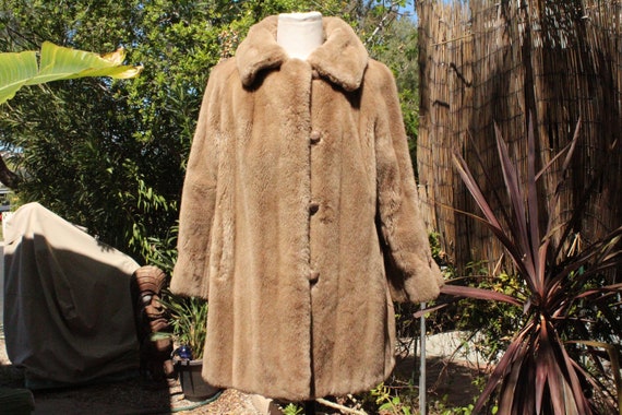 Convertible Faux Fur Tippet Coat [S] 1950s Grandella Faux Fur
