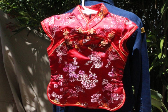 Kid's Red Ornate Japanese 2-Piece Outfit 1 (Vinta… - image 1