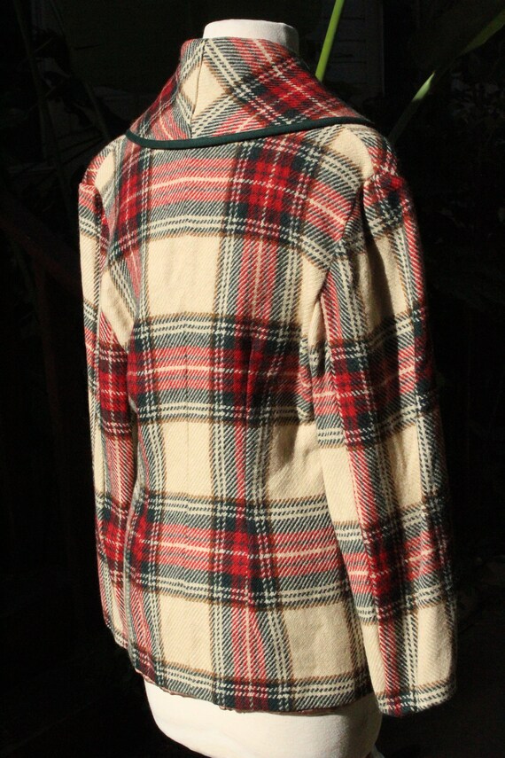 Vintage Italian Wool White Plaid Blazer (Vintage … - image 6