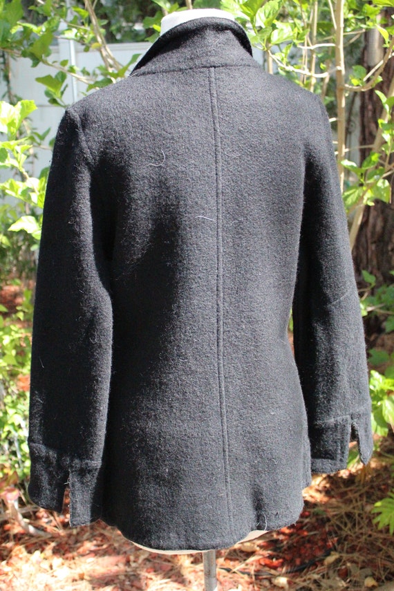 Italian Black / Grey Moreno Wool Reversible Coat … - image 4