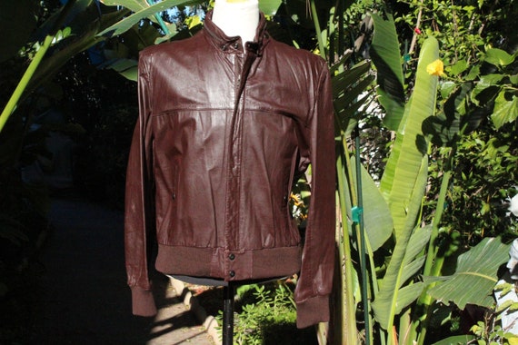 Vintage 70s Chocolate Brown Leather Jacket w Hidd… - image 1