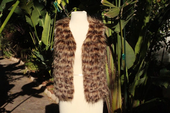 Plush Faux Fur Cheetah Print Open Vest (Vintage /… - image 1