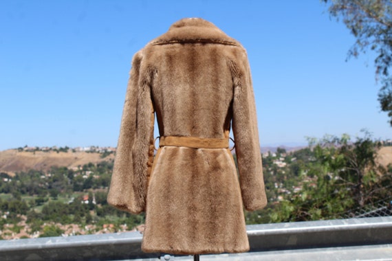 Vintage 60s Faux Fur and Suede English Womens Coa… - image 2