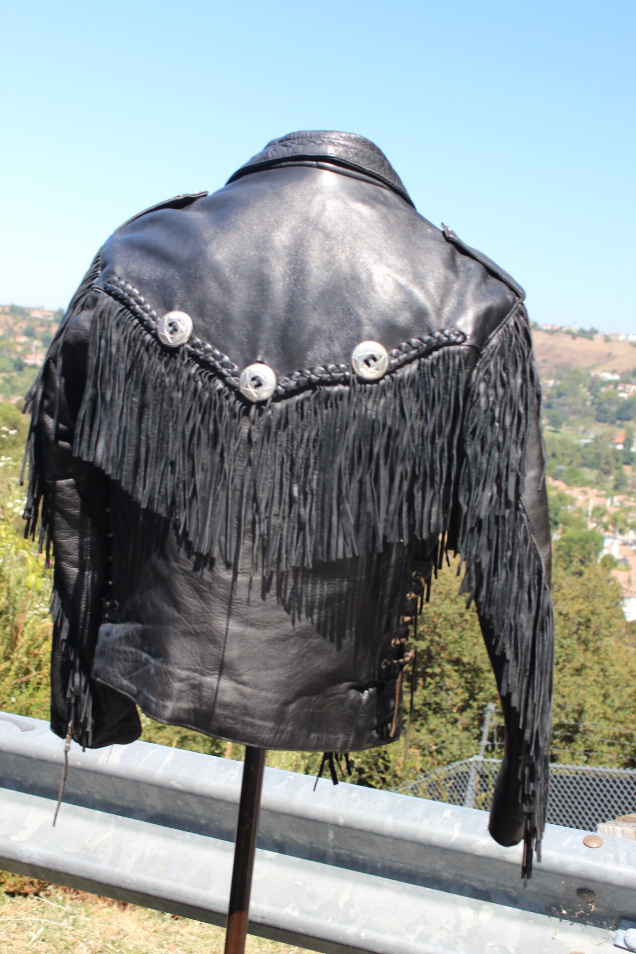 フリンジ ブラックレザージャケット | 70s Leatherjacket 70s Black Leather Fringe Motorcycle Jacket 38 (vintage / 70s