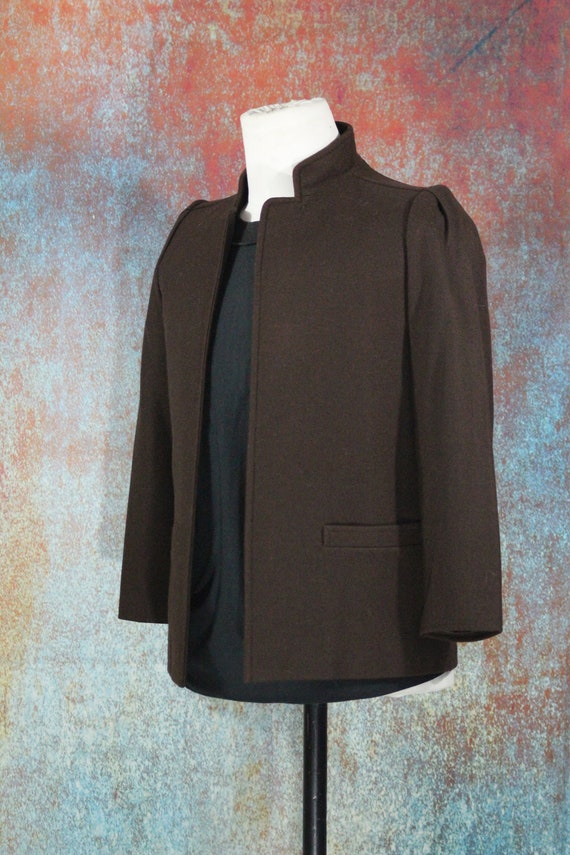 Vintage 70s German Brown Wool Blend Dodtex Coat (… - image 3