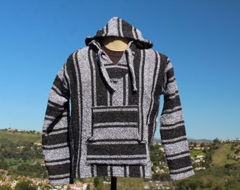 Vintage White / Dark Grey Baja Hoodie Medium (Vintage / 90s)