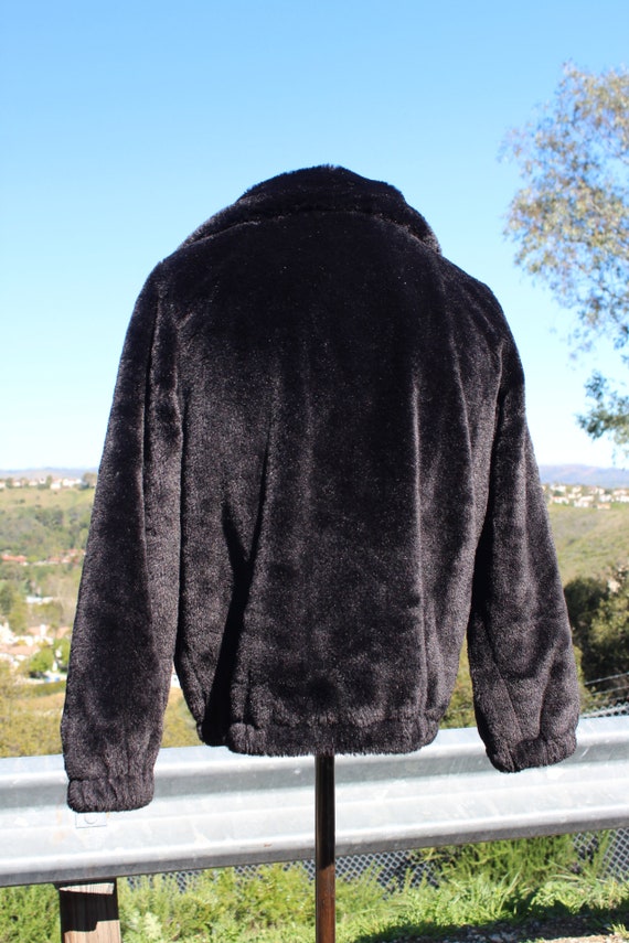 Vintage Black Faux Fur Coat Large (Vintage / 90s) - image 5