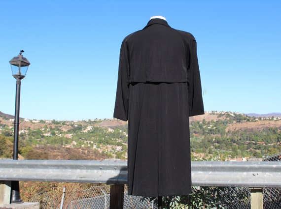 Made In USA Vintage Sanyo Black Wool Trench Coat … - image 5