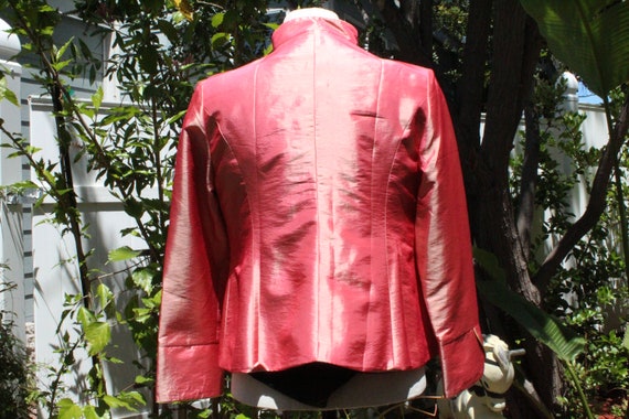 Pink Shiny Flower Cheongsam Jacket (Vintage / 80s) - image 6