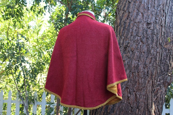 Vintage 60s Scarlet Red Wool Cape (Vintage / 60s) - image 6