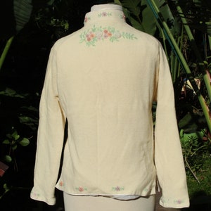 50s Beaded White Wool Sweater w Liner Vintage / 50s image 5