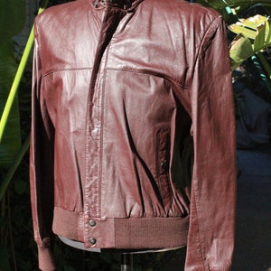 Vintage 70s Chocolate Brown Leather Jacket w Hidden Hood image 3