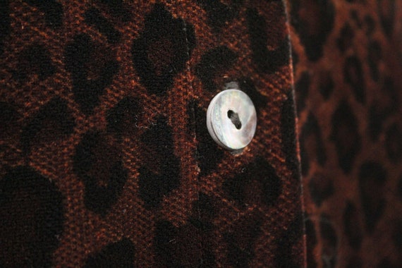 Long Vintage Velvet Cheetah Print Sweater w Shell… - image 7