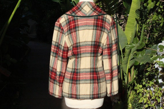 Vintage Italian Wool White Plaid Blazer (Vintage … - image 4