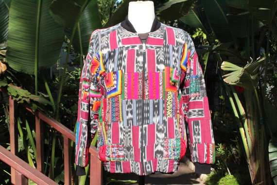 80s Colorful Tapestry Cotton Insulated Bomber USA