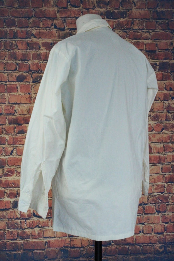 Vintage White Cotton Victorian Style Shirt (Vinta… - image 4