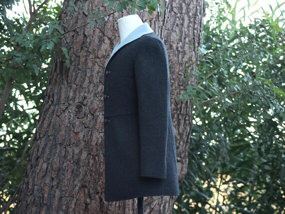 Vintage Grey Wool Jacket with Blue Interior (Vint… - image 10